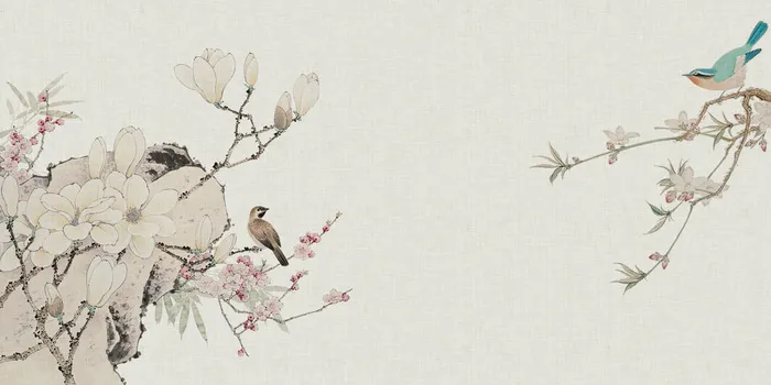 中国风传统水墨古风古典展板边框工笔画PS海报背景平面设计素材psd模版下载