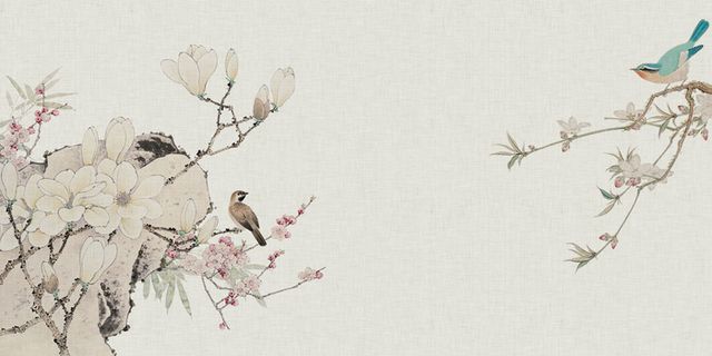 中国风传统水墨古风古典展板边框工笔画PS海报背景平面设计素材