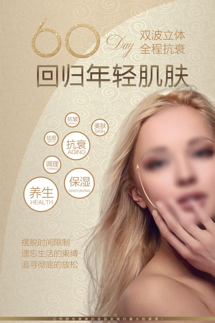 医疗美容院会所美体整形广告PSD海报素材模板祛痘减肥护肤展板psd模版下载