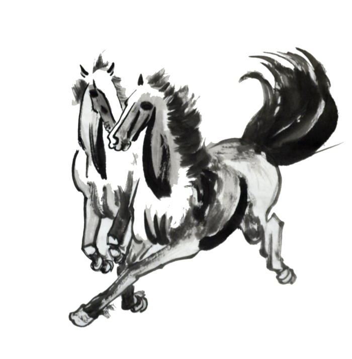 中国风水墨骏马