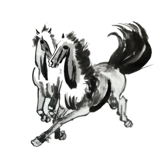 中国风水墨骏马