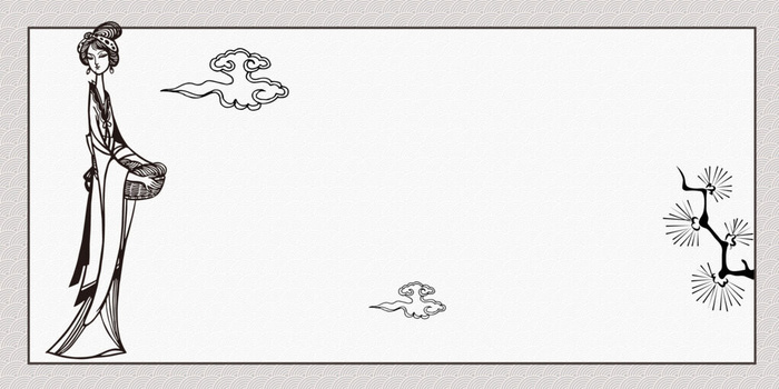 中国风传统水墨古风古典展板边框工笔画PS海报背景平面广告Ai设计素材