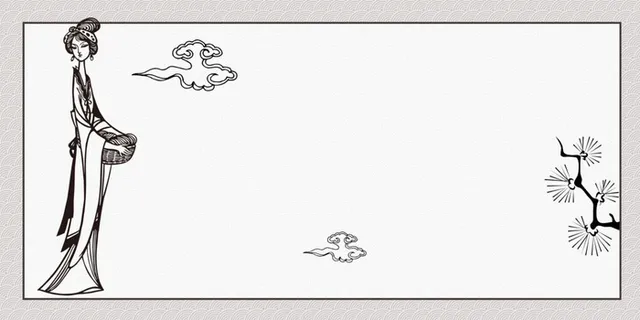 中国风传统水墨古风古典展板边框工笔画PS海报背景平面广告Ai设计素材