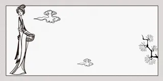 中国风传统水墨古风古典展板边框工笔画PS海报背景平面广告Ai设计素材