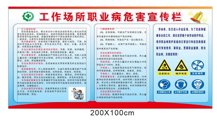 工作场所职业病危害宣传栏cdr矢量模版下载