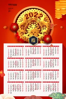 2022日历虎年新年日历psd