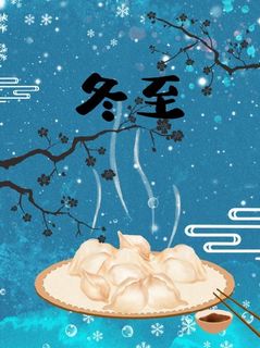 传统节气冬天立冬冬至饺子插画