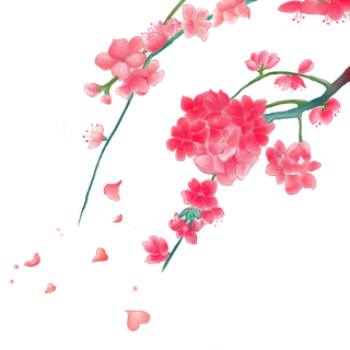 春天浪漫粉红色樱花手绘樱花梅花桃花花朵图片PNG免扣素材