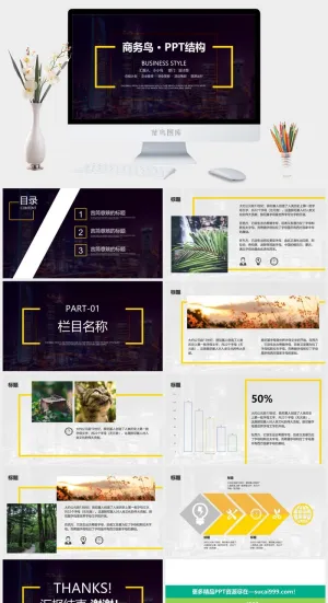 简约商务风通用总结工作总结项目总结PPT预览图
