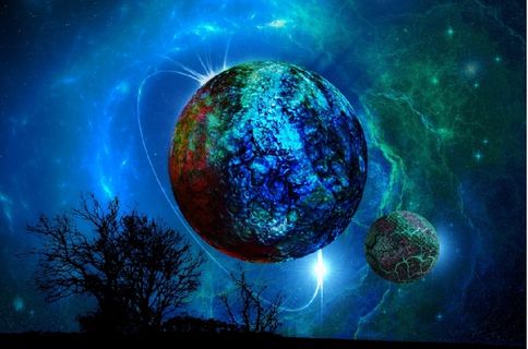 元宇宙世界天空风景背景墙