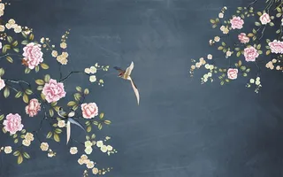 花鸟唯美兰花高清背景墙