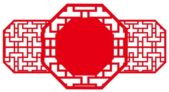 矢量复古窗花纹