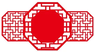 矢量复古窗花纹