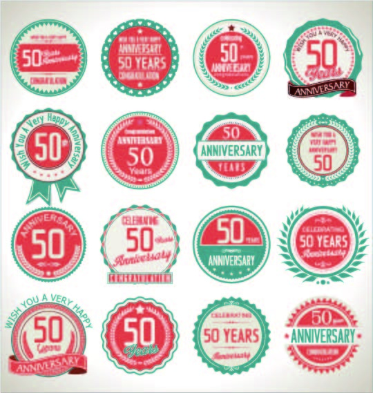 免抠5周年纪念标签