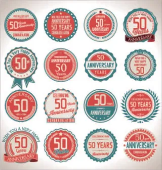 免抠5周年纪念标签