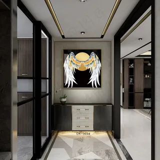 室内效果图玄关欧式室内摆设设计样板间效果背景场景图背景效果图