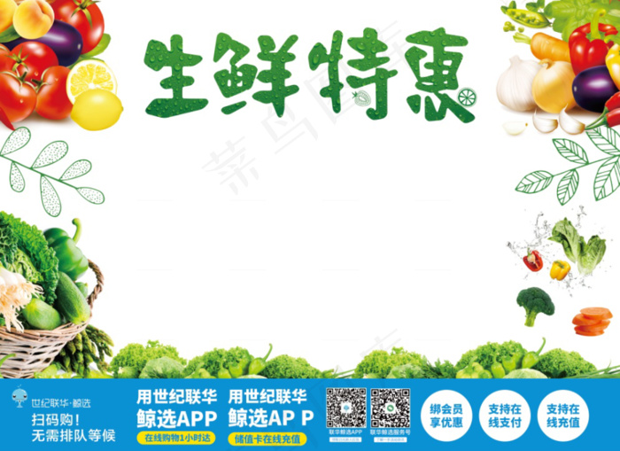2021超市区域蔬菜展示背景墙psd模版下载