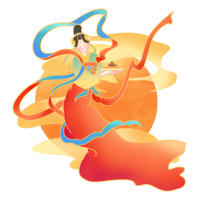 卡通中秋节嫦娥素材