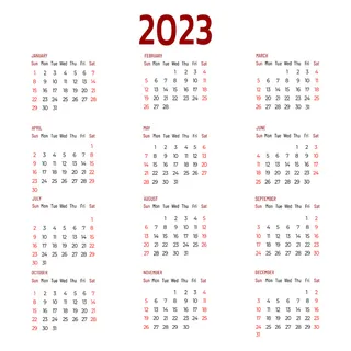 2023年日历白色背景