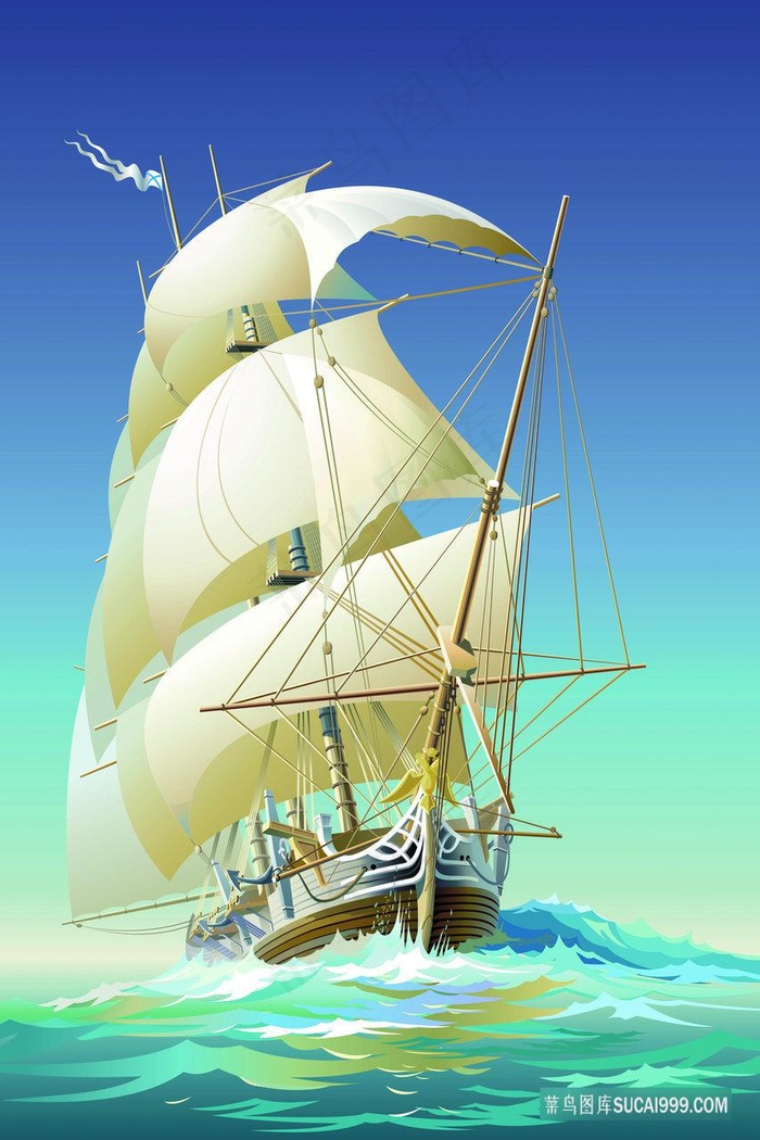海景帆船高清装饰画