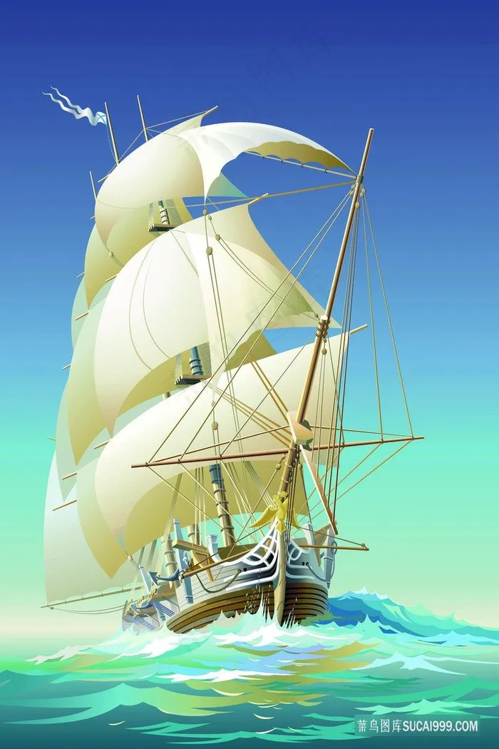 海景帆船高清装饰画