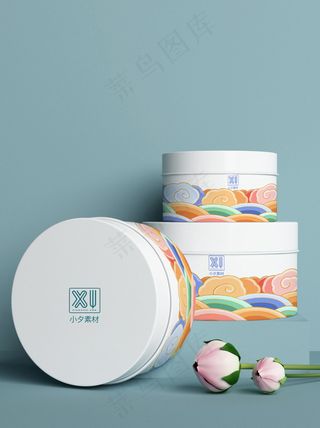 国潮风中式文创化妆品盒智能样机