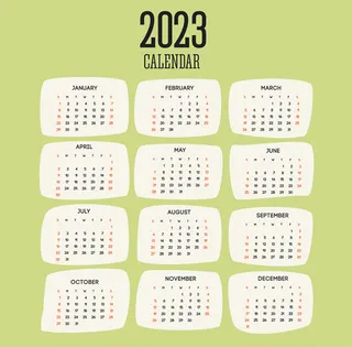 2023日历 2023年挂历 兔年日历 