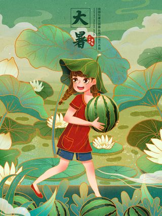 大暑海报节气素材