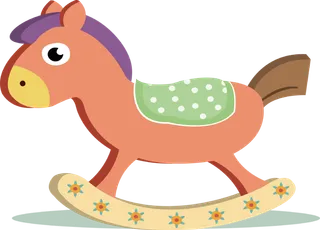 木马玩具剪贴画儿童节幼儿园卡通插画