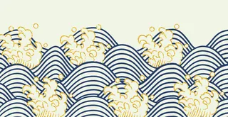 中国风鎏金浪花波浪矢量