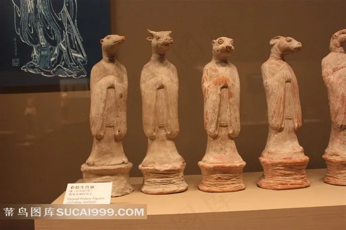 中国文物唐代彩绘生肖俑