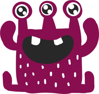 卡通可爱怪兽病毒免扣PNG素材图片 (1)