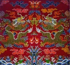 精美的双龙戏珠龙纹图案龙纹刺绣