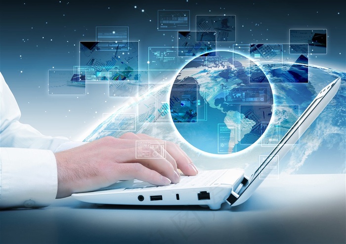 打字的商务人士高清图片