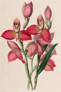 唯美淡雅兰花花束插画 唯美淡雅兰花花束插画