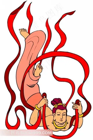 莫高窟飞天插画素材