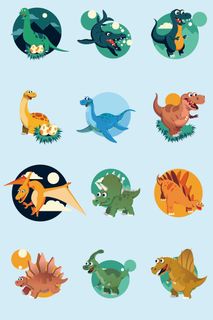 AI矢量卡通恐龙