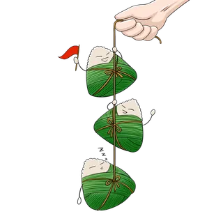 端午节粽子攀爬免扣元素