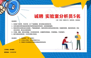 彩色扁平化招聘展板