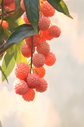 水果荔枝国风绘画