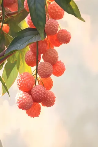 水果荔枝国风绘画