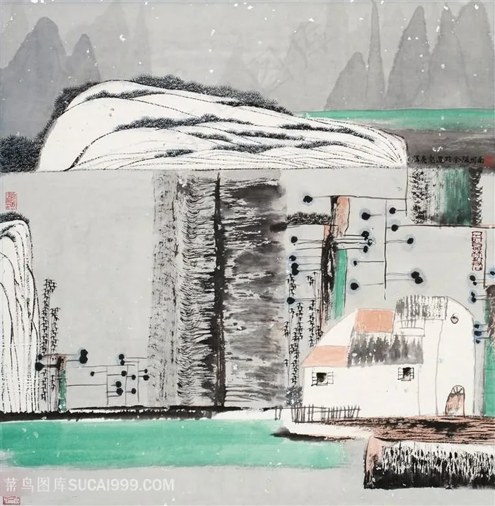 薛亮水墨画唯美山脉风景画艺术挂画