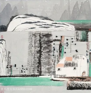 薛亮水墨画唯美山脉风景画艺术挂画 薛亮水墨画唯美山脉风景画艺术挂画