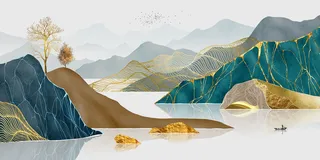 金山水水墨背景