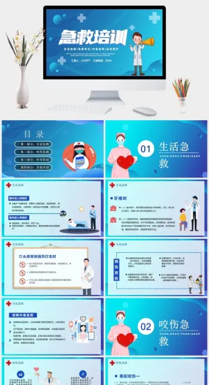 急救知识常识培训PPT模板预览图