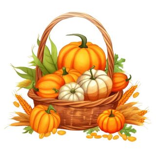 秋季作物小麦南瓜免抠