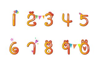 0-10卡通生日数字插画元素