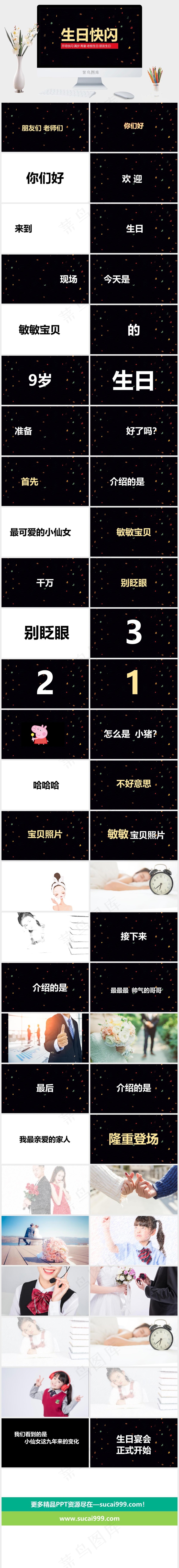 生日开场快闪PPT模板