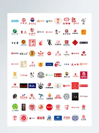 五粮液茅台江小白汾酒老白干等知名白酒icon和logo图标白酒logo