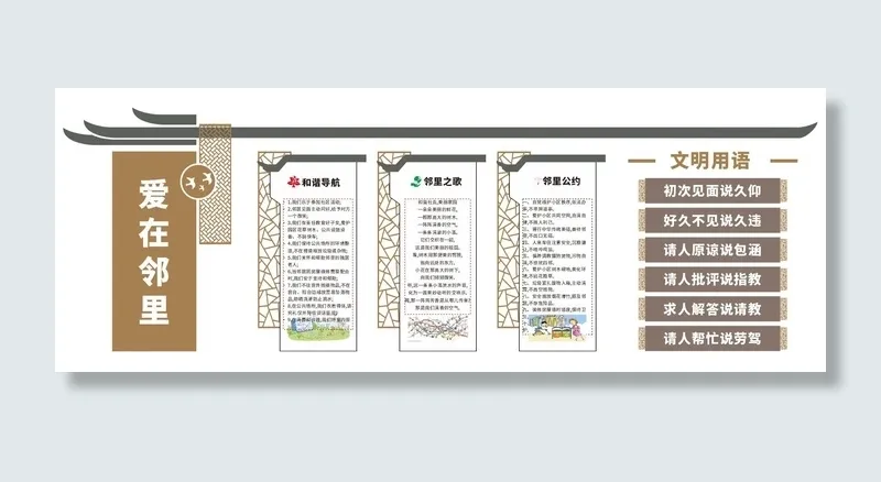 爱在邻里文化墙cdr矢量模版下载